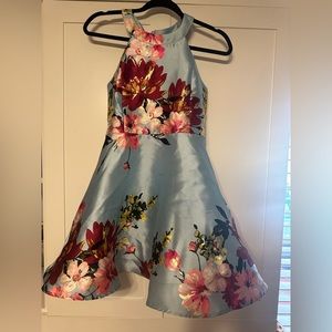 Zunie blue floral dress size 14 girls